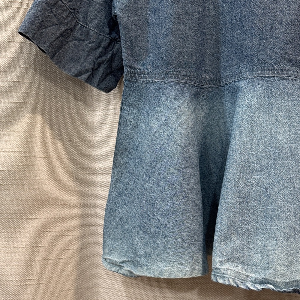 AG Adriano Goldschmied 100% Cotton Ombre Blue Denim Blouse Size Small - Picture 3 of 10